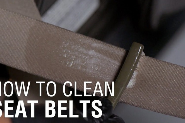 showing how to clean seat belt